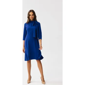 Dámské šaty Stylove Elegantní šaty s vázačkou Style S346 modré EU velikost: L