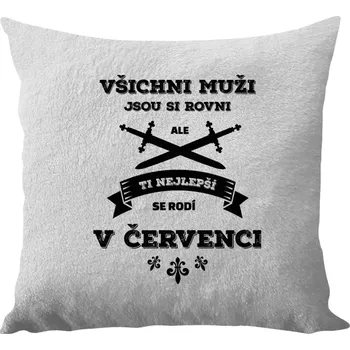 Polštář Polštář bílý 40x40 cm - dlouhý chlup Všichni muži jsou si rovni. Ti nejlepší se rodí v ...