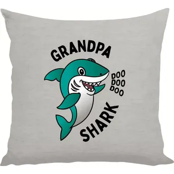 Polštář Polštář lněný 40x40 cm Grandpa Shark