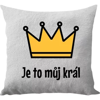 Polštář Polštář bílý 40x40 cm - dlouhý chlup Je to můj král