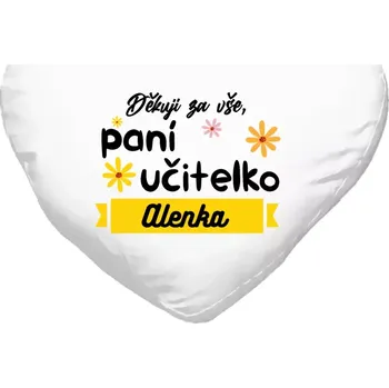 Polštář Polštář srdce 40x35 cm Děkuji za vše paní učitelko