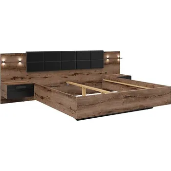 Postel BRW KASSEL postel LOZ/180/A, dub monastery/dub černý