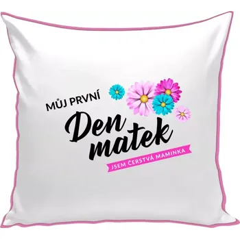 Polštář Polštář barevný 32x32 cm Můj první den matek - květiny
