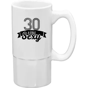 Sklenice Půllitr bílý vysoký Stále sexy