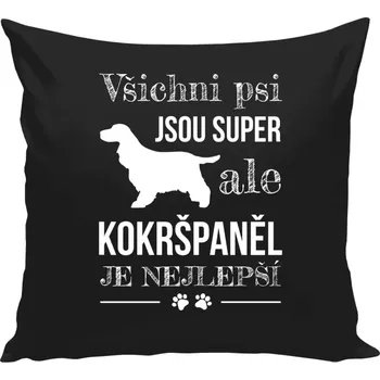 Polštář Polštář černý 40x40 cm Kokršpaněl je nejlepší