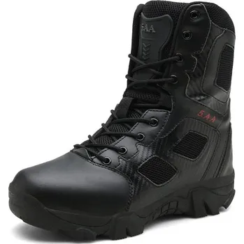 Pánská zimní obuv Pánské voděodolné army boty turistická obuv vojenského stylu Barva: Černá, Velikost: 42