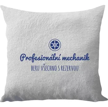 Polštář Polštář bílý 40x40 cm - dlouhý chlup Profesionální mechanik