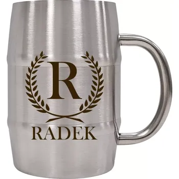 Sklenice Nerezový chladicí půllitr Monogram - lístečky