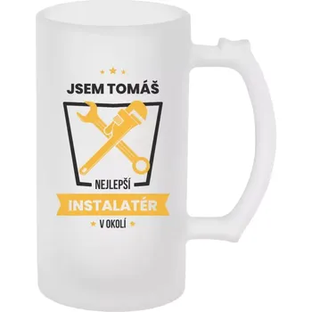 Sklenice Půllitr skleněný matný Nejlepší v okolí - instalatér