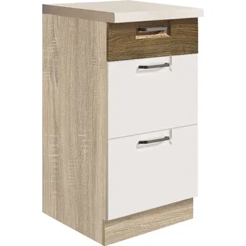 Kuchyňská skříňka Fadome Dolní kuchyňská skříňka se šuplíky Kasey 8D-40 Zvolte kování: Basic GTV, Zvolte korpus: Borovice andersen