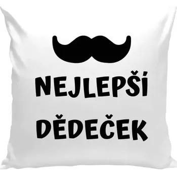Polštář Polštář bílý 40x40 cm Nejlepší dědeček