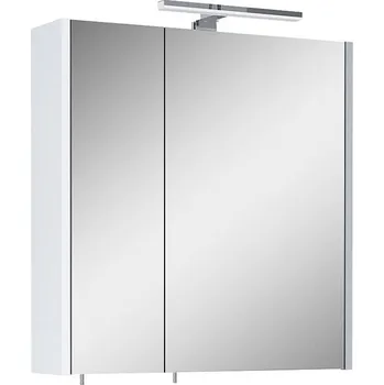 barva a nátěr na dřevo Riva Vulcano Zrcadlová skříňka s LED osvětlením, 60 × 61 × 14 cm, bílá 25358641