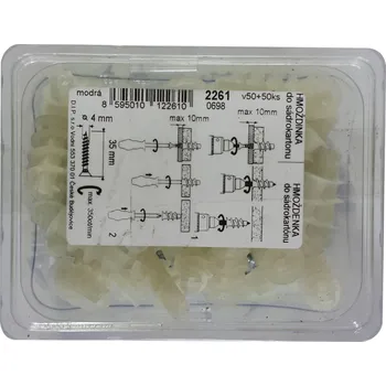 Vrut Sada vrutů a hmoždinek do sádrokartonu, 22 mm, ø 10 mm, 50 ks 2261