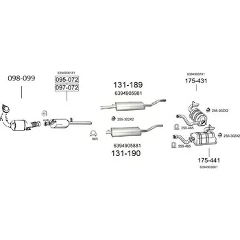 Střední díl výfuku střední díl LWB Bosal 135-189