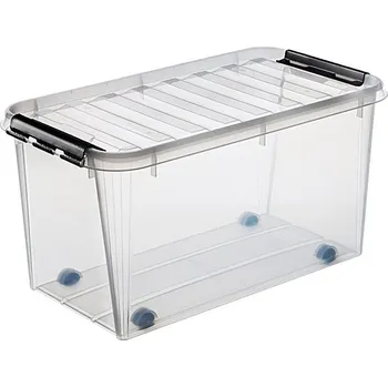 Úložný box Smartstore Classic Box s víkem na kolečkách, 72 × 40 × 39 cm, 70 l, transparentní&nbsp;3530170