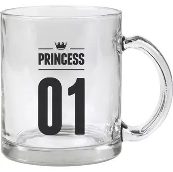 Hrnek 330 ml - skleněný Princess s vlastním číslem