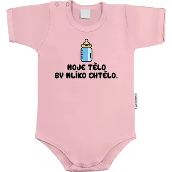 Kojenecký body Dětské body s krátkým rukávem Moje tělo by mlíko chtělo