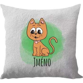 Polštář Polštář bílý 40x40 cm - dlouhý chlup Kočička