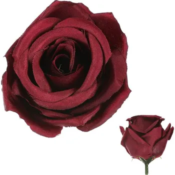 umělá květina Autronic Růže, barva bordó. Květina umělá vazbová. Cena za balení 12 ks - KUM3312-BORDEAUX