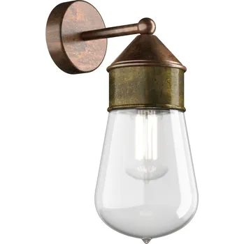 Nástěnné svítidlo Il Fanale 270.04.ORT Drop, nástěnné svítidlo, 1xE27 max 15W, staromosaz, prům. 14cm, IP44