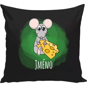 Polštář Polštář černý 40x40 cm Myška