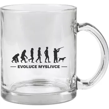 Hrnek 330 ml - skleněný Evoluce - myslivec