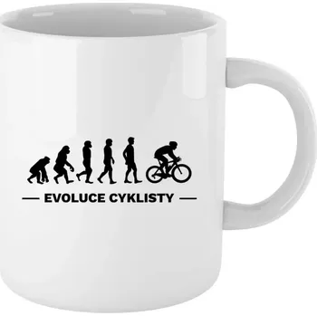 Stolování Hrnek 330 ml - bílý Evoluce - cyklista