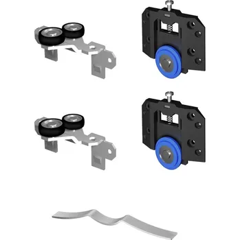 Nábytkové kování MARS Sada pro posuvné dveře komplet spojek, 200 mm, stříbrná 219-103