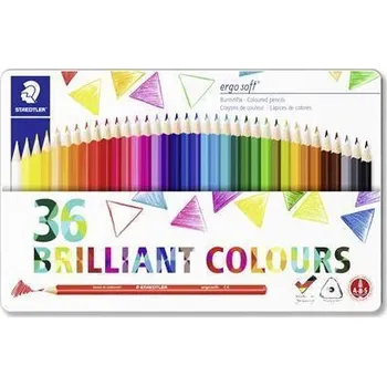 Pastelka STAEDTLER Barevné pastelky Ergo Soft, 36 barev, trojhranné, STAEDTLER 157 M36 160502