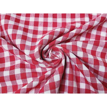 BYTEMA Dekorační látka KANAFAS červený 1x1 cm 140cm