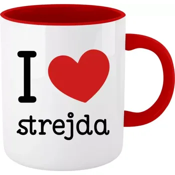 Hrnek pro strejdu - I love strejda - červený vnitřek a ucho 330 ml