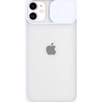 Pouzdro na mobilní telefon Silikonový obal s posuvným krytem na fotoaparát pro iPhone 11 Pro Barva: Bílá