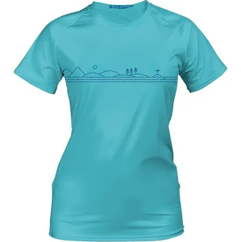 Dámské tričko Tričko dámské PADDLEBOARDING LIGHT BLUE lycra krátký rukáv - velikost: L