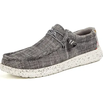 Pánské mokasíny Plátěné nazouvací boty pánské denim loafers vzorované Barva: Šedá, Velikost: 44