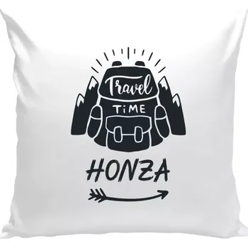 Polštář Polštář bílý 40x40 cm Travel time se jménem