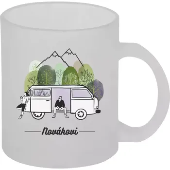 Hrnek 330 ml - skleněný matný Camp car