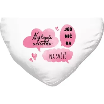 Polštář Polštář srdce 40x35 cm Nejlepší učitelka na světě