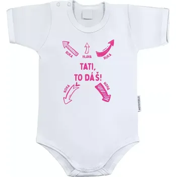 Kojenecký body Dětské body s krátkým rukávem Tati, to dáš!