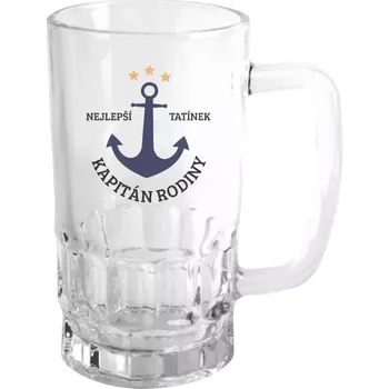 Sklenice Půllitr pro tatínka - Kapitán rodiny - čirý