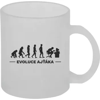 Hrnek 330 ml - skleněný matný Evoluce - IT specialista