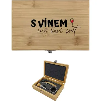 Dřevěná hračka Sada k vínu dřevěná S vínem mě baví svět