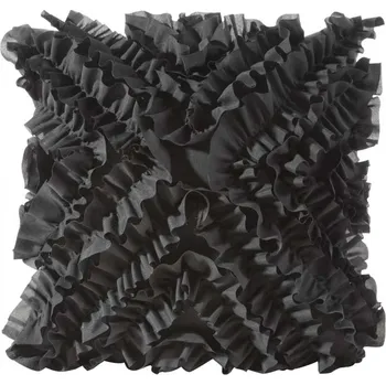 Povlak na dekorativní polštářek Povlak na polštář MIRENA s volánky 45x45 cm - černý