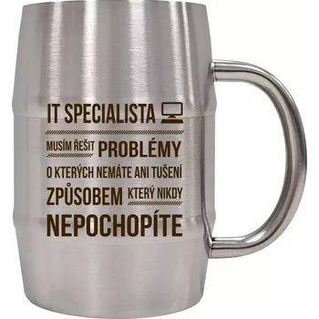 Sklenice Nerezový chladicí půllitr Musím řešit problémy - IT specialista