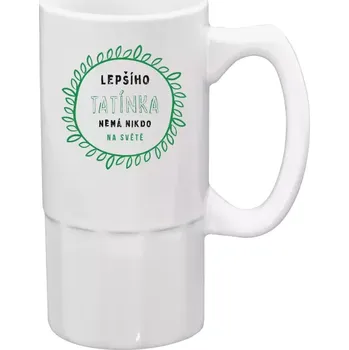 Sklenice Půllitr bílý vysoký Lepšího tatínka nemá nikdo na světě