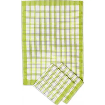 Utěrka Tegatex Utěrka bavlna 3 ks - tradiční káro zelená 50*70 cm