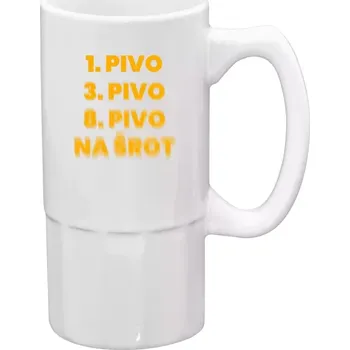 Sklenice Půllitr bílý vysoký Na šrot