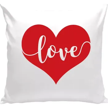 Polštář Polštář bílý 40x40 cm Love in heart