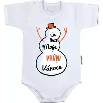 Kojenecký body Dětské body s krátkým rukávem Moje první Vánoce - sněhulák