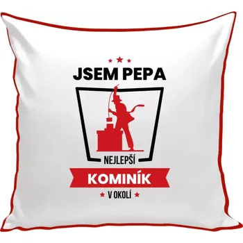 Polštář Polštář barevný 32x32 cm Nejlepší v okolí - kominík