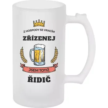 Sklenice Půllitr pro řidiče - Z hospody se vracím - Řidič - matný